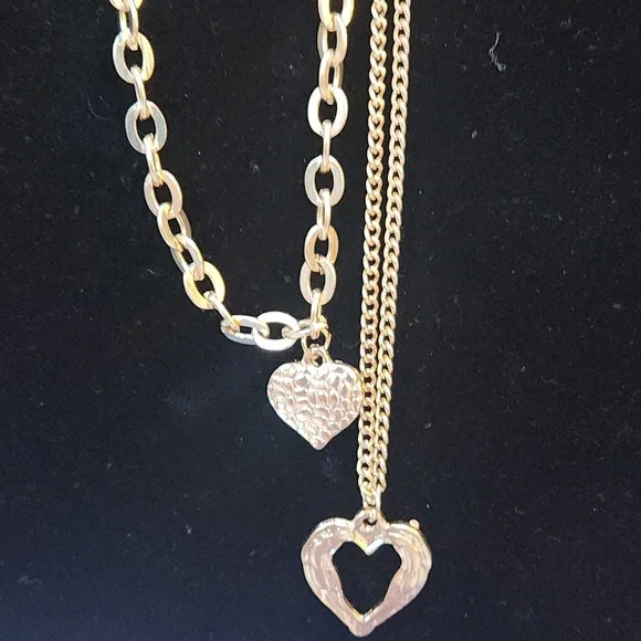 Double heart Neckless set. - Picture 3 of 4